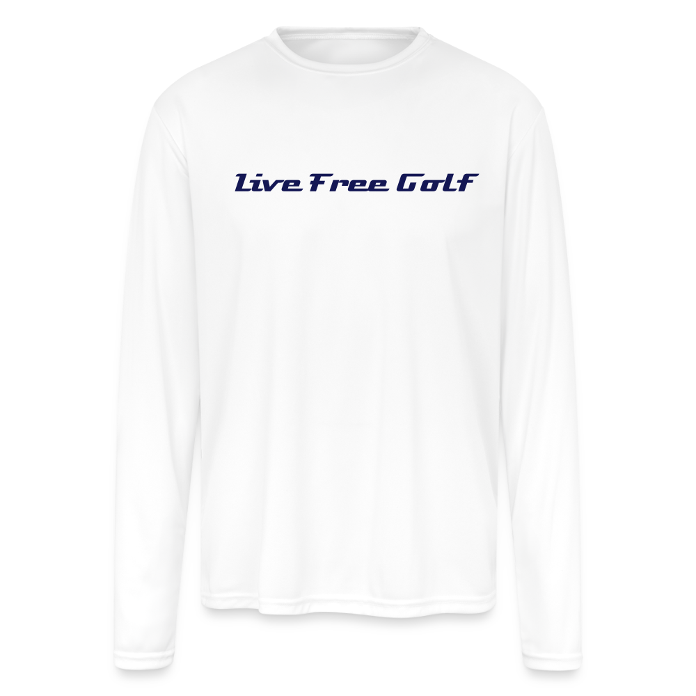 Men's Moisture Wicking Performance Long Sleeve T-Shirt - white