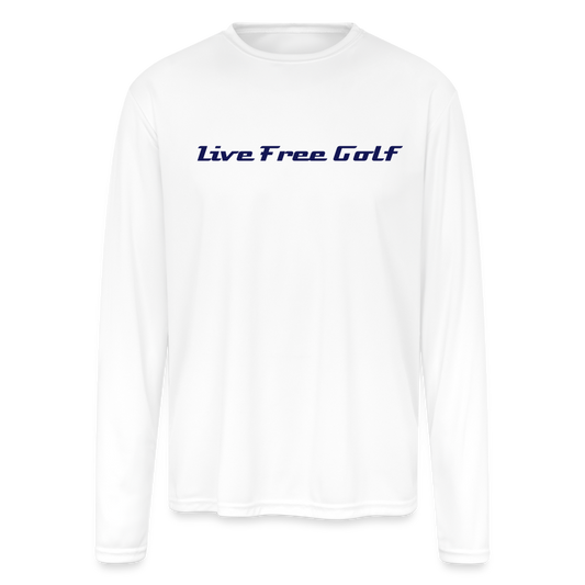 Men's Moisture Wicking Performance Long Sleeve T-Shirt - white