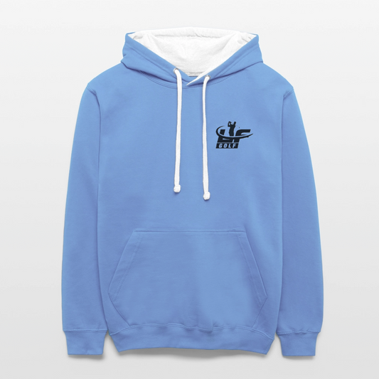 Contrast Hoodie - sky blue/white