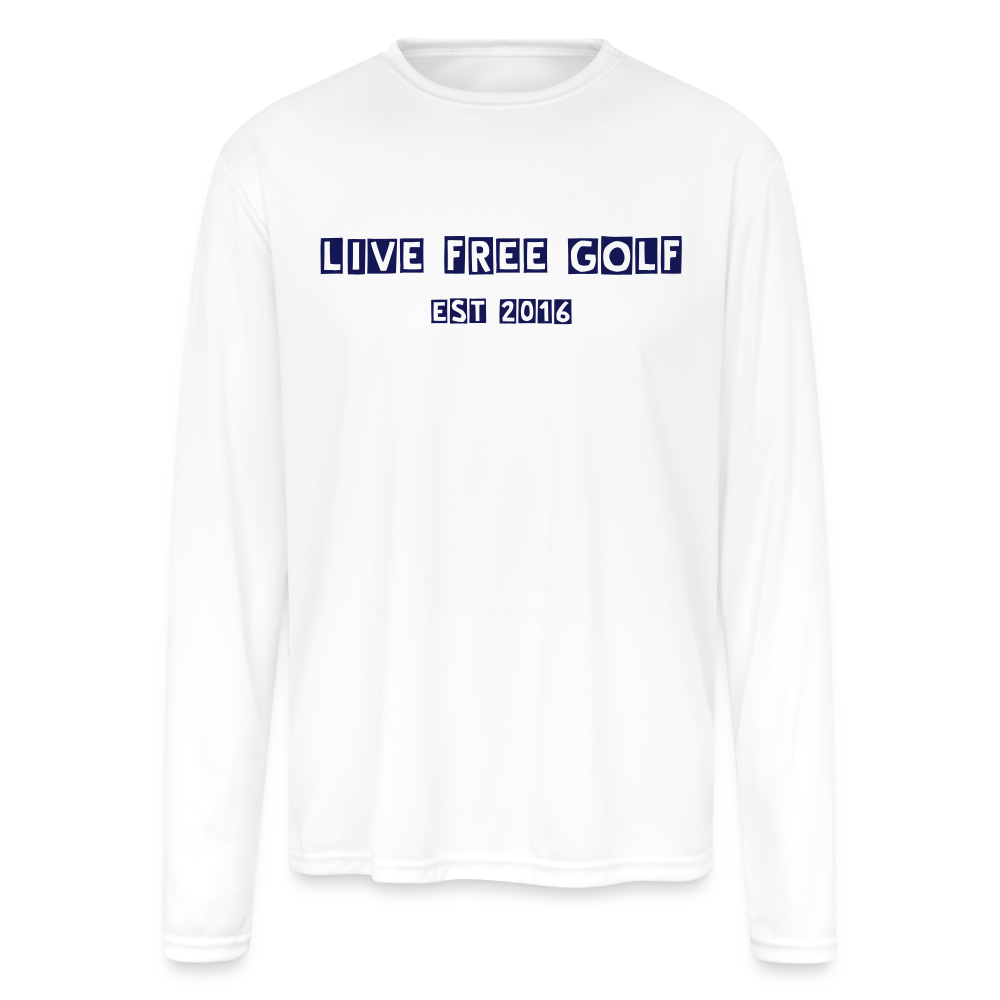 Men's Moisture Wicking Performance Long Sleeve T-Shirt - white