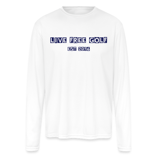 Men's Moisture Wicking Performance Long Sleeve T-Shirt - white
